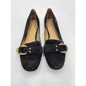 Tory Burch New Shoes Size 6.5 Black Suede Marsden Flat Loafer Smoking Slipper